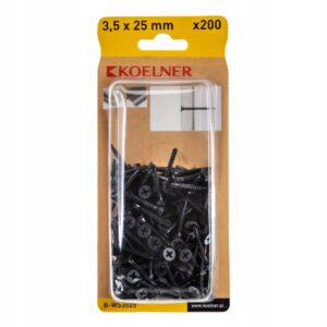 Wkręty samowiercące do gk regipsu 3,5x25mm 200szt BWS3525
