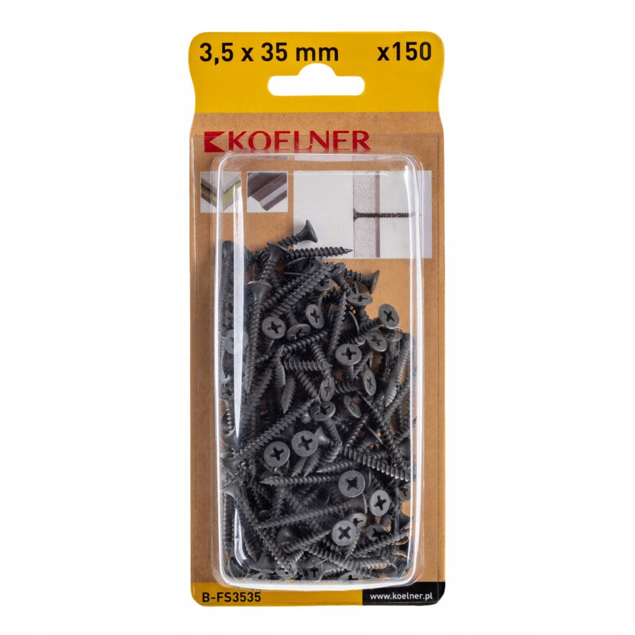 Wkręty do płyt gk regipsu metalu 3,5x35mm 150szt BFS3535