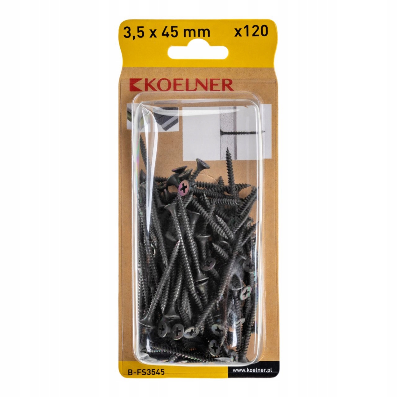 Wkręty do płyt gk regipsu metalu 3,5x45mm 120szt BFS3545