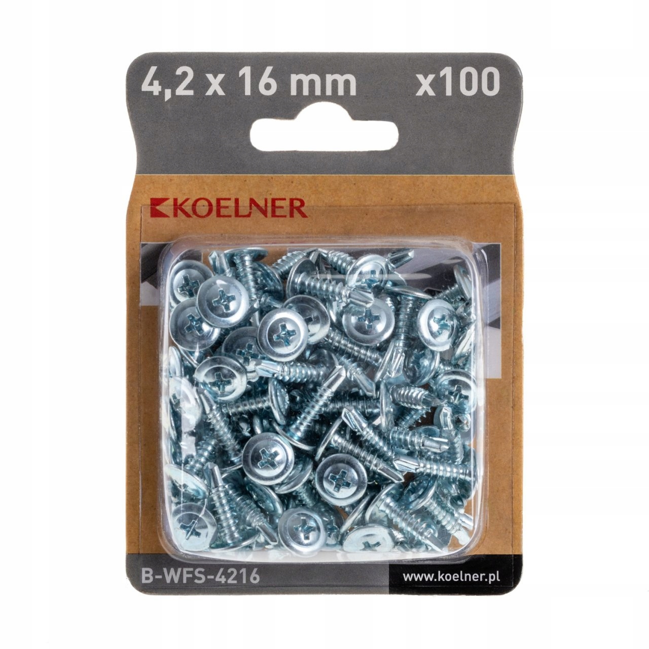 WKRĘTY SAMOWIERCĄCE ocynk blacha 4,2x16mm 100szt BWFS4216