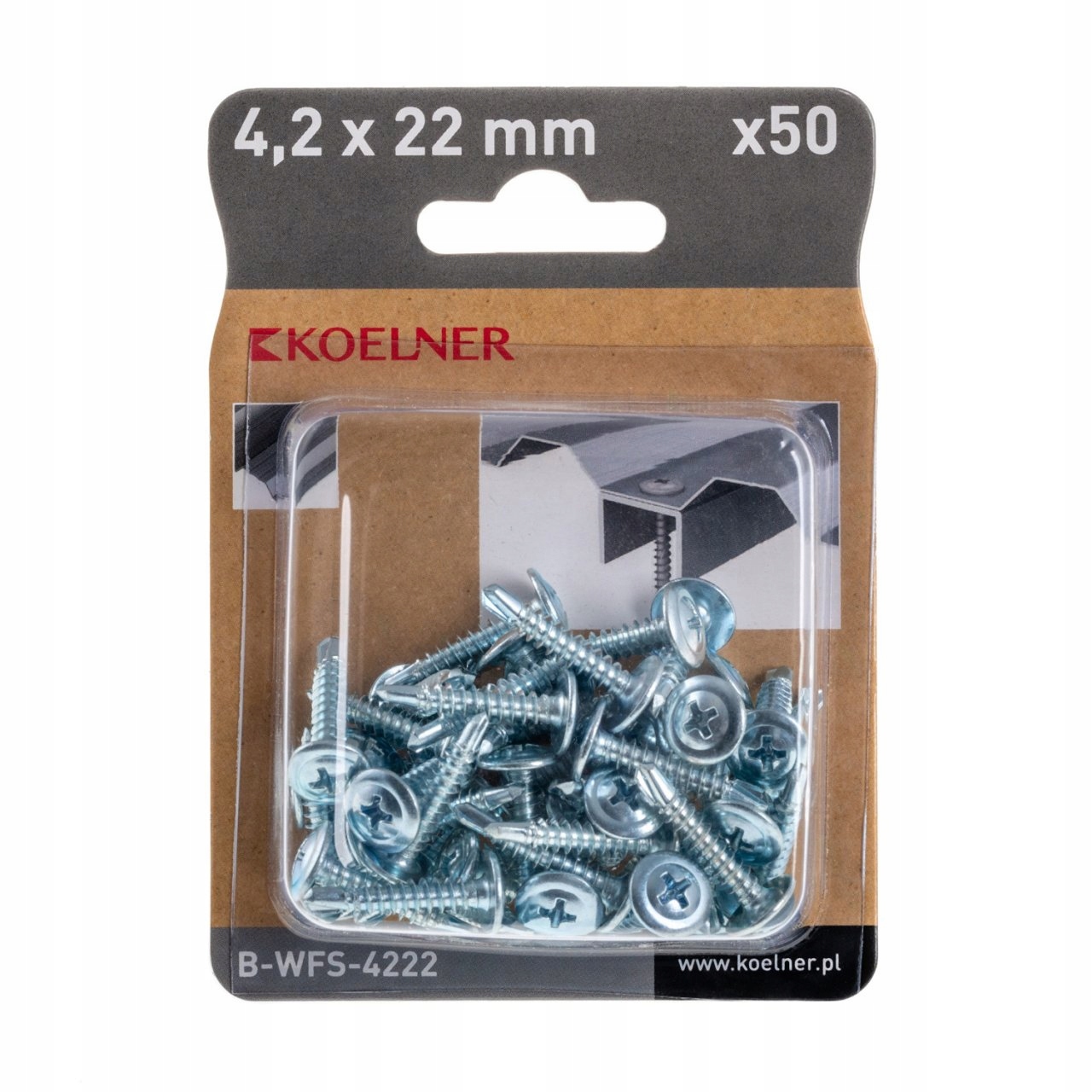 WKRĘTY SAMOWIERCĄCE ocynk blacha 4,2x22mm 50szt BWFS4222