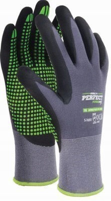 STALCO Rękawice nylonowe S-nitrile flex PVC dot 10 76321