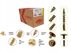 WKRĘTY CIESIELSKIE DO DREWNA TALERZOWE TORX 8x320 WKCP