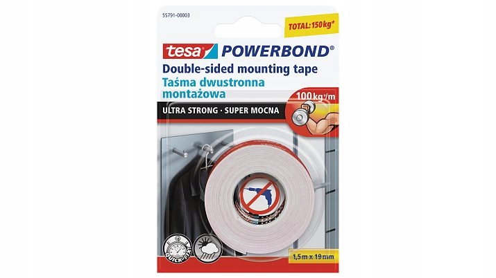 Dwustronna taśma montażowa tesa ULTRA STRONG 1,5m 55791-00003