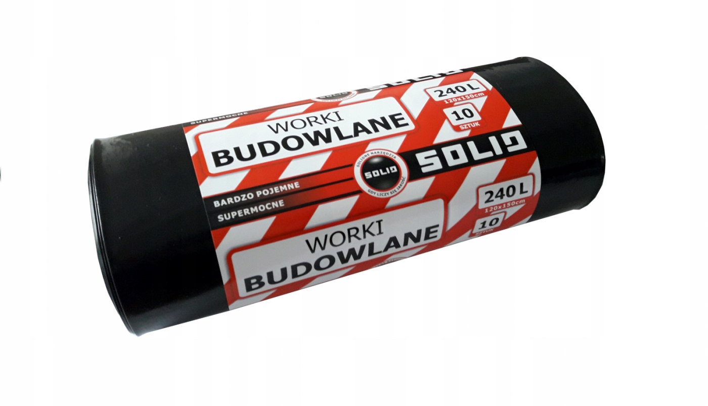 SOLID WORKI BUDOWLANE NA ŚMIECI MOCNE 240L120x150 5080