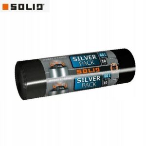 Worki na odpady z taśmą czarne Solid 15 szt x 60 l 5864