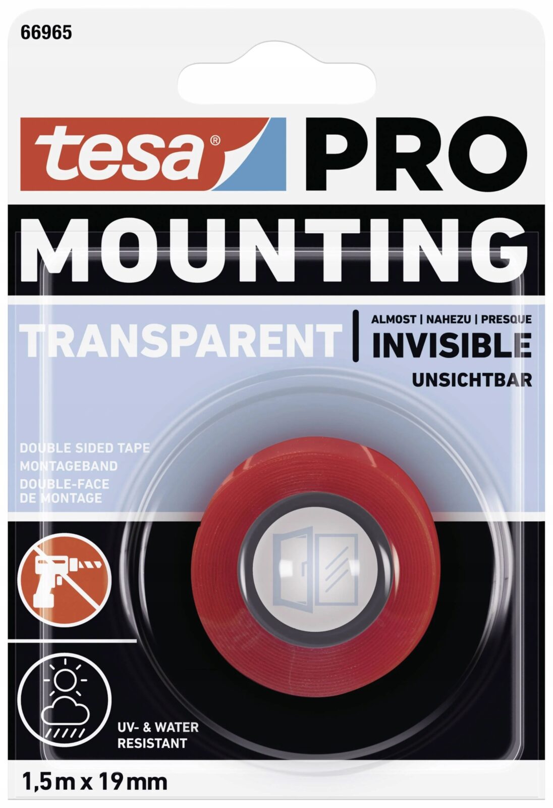 Taśma tesa PRO Mounting 1,5m x 19mm przezroczysta 66965-00006-00