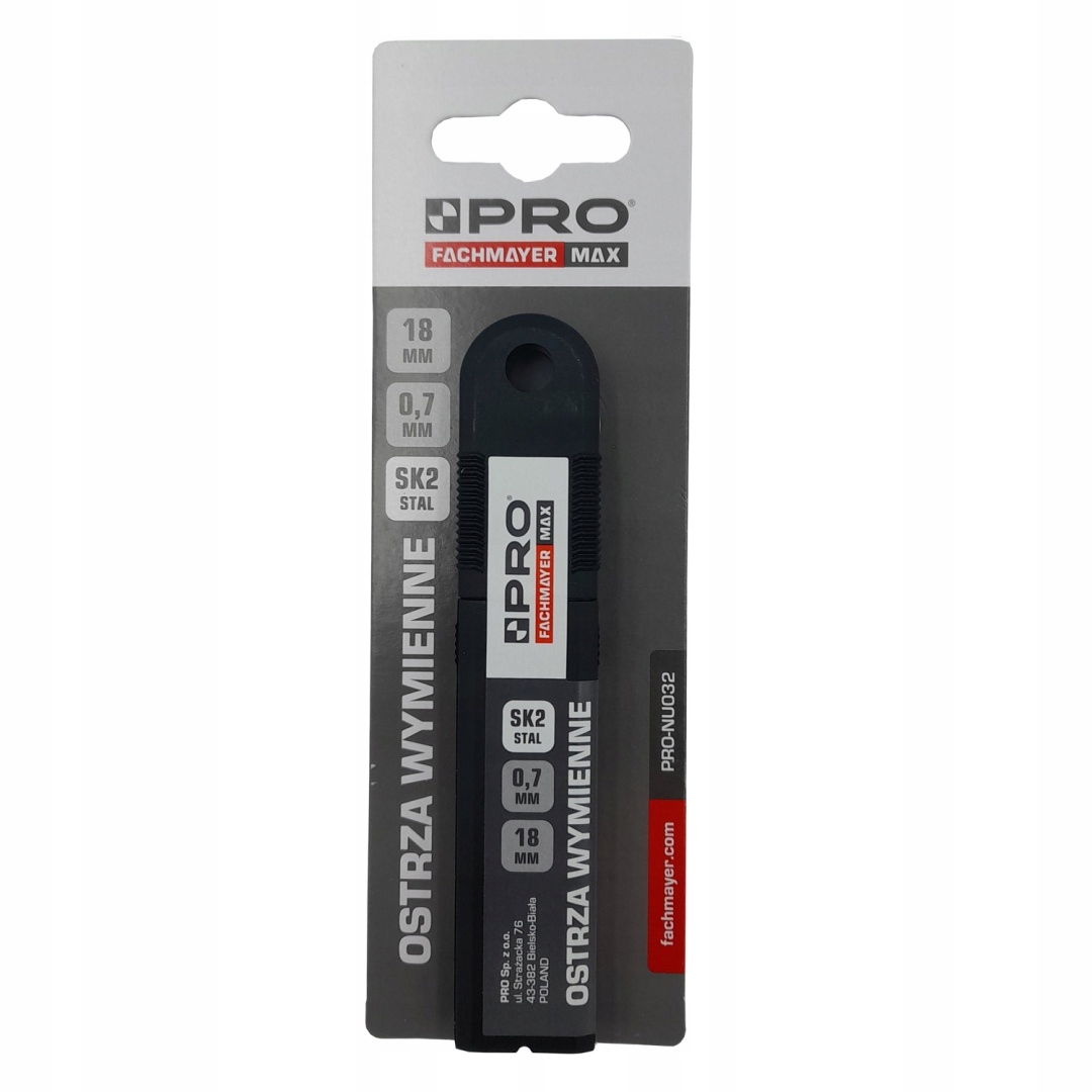 PRO OSTRZA WYMIENNE SK2 BLACK 18 MM 0.7MM 10 SZT PRO-NU032
