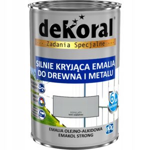 DEKORAL EMAKOL EMALIA SILNIE KRYJĄCA popielaty połysk 0,9