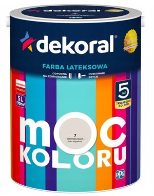 DEKORAL MOC KOLORU FARBA LATEKSOWA AKRYLIT W jesienna mgła nr 7 5L