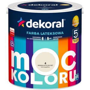 DEKORAL MOC KOLORU FARBA LATEKSOWA AKRYLIT W minimalistyczny beż nr 4 2,5L