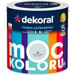 DEKORAL MOC KOLORU FARBA LATEKSOWA AKRYLIT W szary platynowy nr 33 2,5L