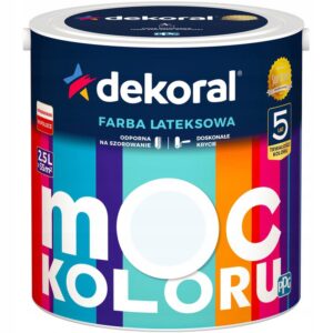 DEKORAL MOC KOLORU FARBA LATEKSOWA AKRYLIT W ulotna szarość nr 29 5L
