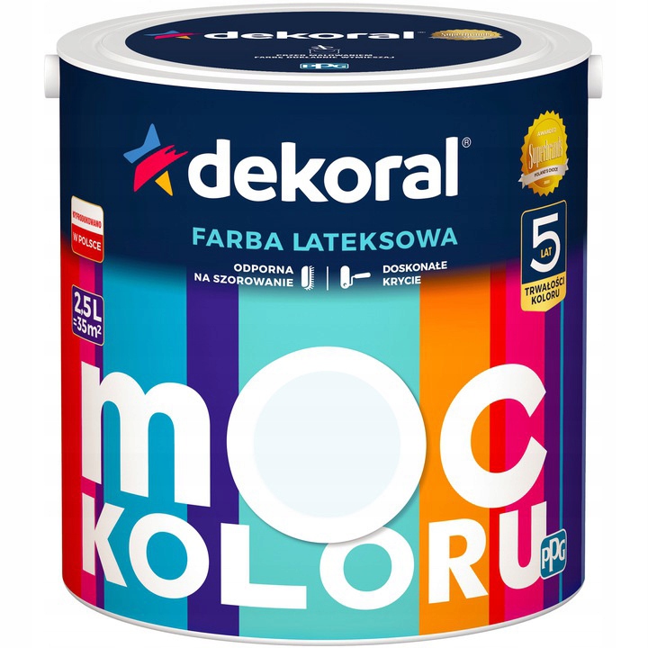DEKORAL MOC KOLORU FARBA LATEKSOWA AKRYLIT W ulotna szarość nr 29 5L
