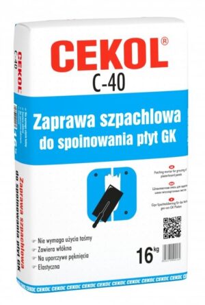 CEKOL C-40 SZPACHLÓWKA DO SPOINOWANIA ZAPRAWA DO płyt GK 16kg