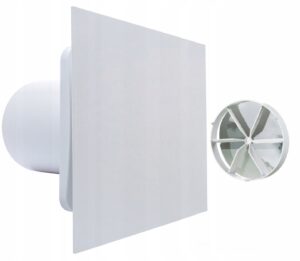 WENTYLATOR ŁAZIENKOWY DOMOWY FI125mm BIAŁY CICHY STANDARD + GRATIS ZAWÓR