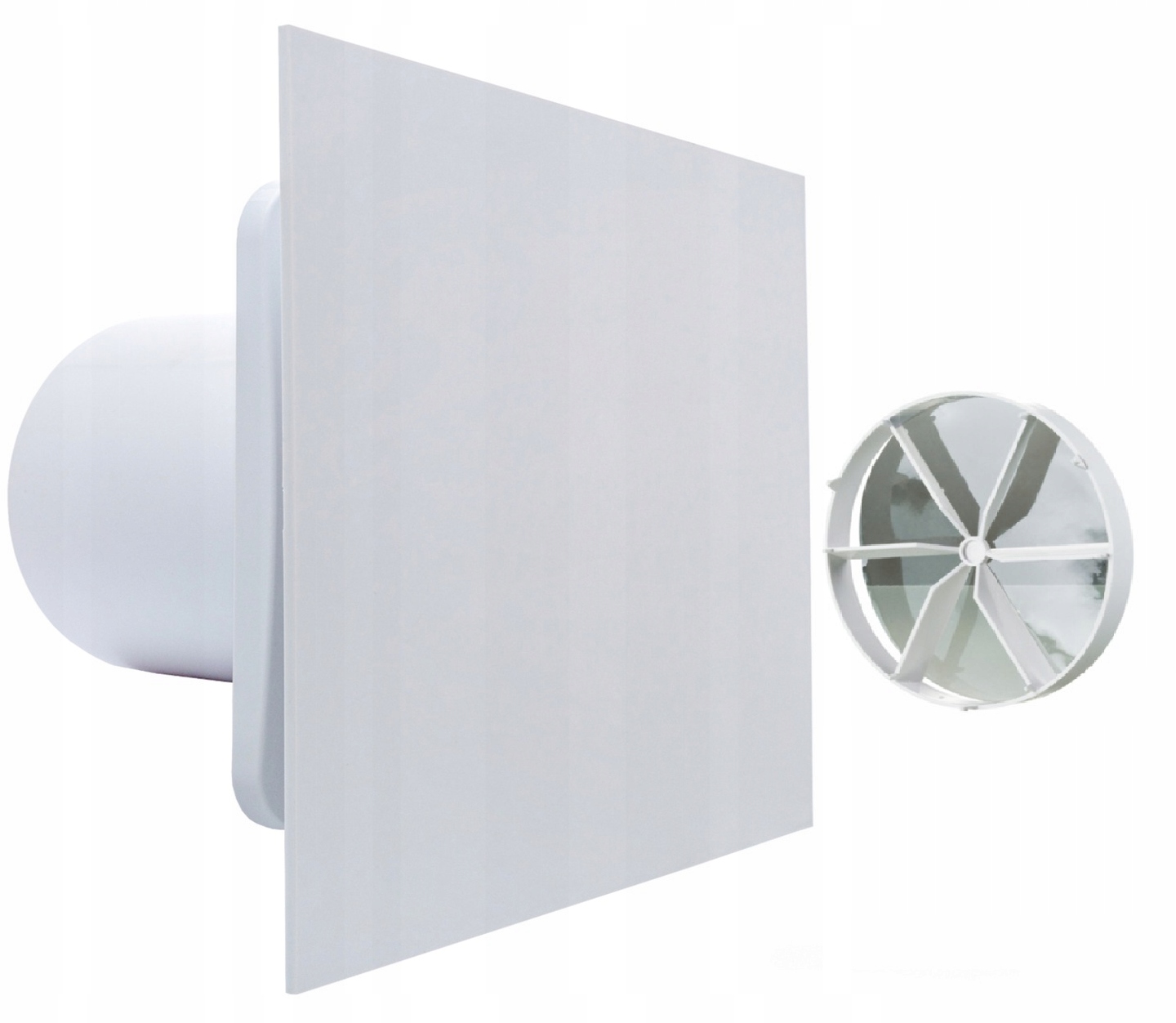 WENTYLATOR ŁAZIENKOWY DOMOWY FI125mm BIAŁY CICHY STANDARD + GRATIS ZAWÓR