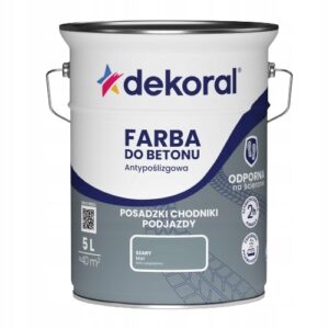 DEKORAL Antypoślizgowa do Betonu AKRYLIT B 5l Szary