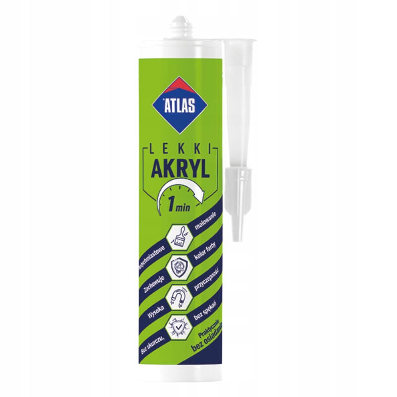 ATLAS AKRYL BIAŁY LEKKI BŁYSKAWICZNY budowlany szybki 300 ml