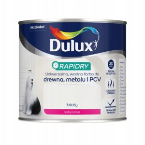 DULUX EMALIA RAPIDRY FARBA BIAŁA SATYNOWA 2.5L