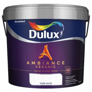 Dulux farba do ścian ceramiczna Ambiance Ceramic Pure White CZYSTA BIAŁA 9L