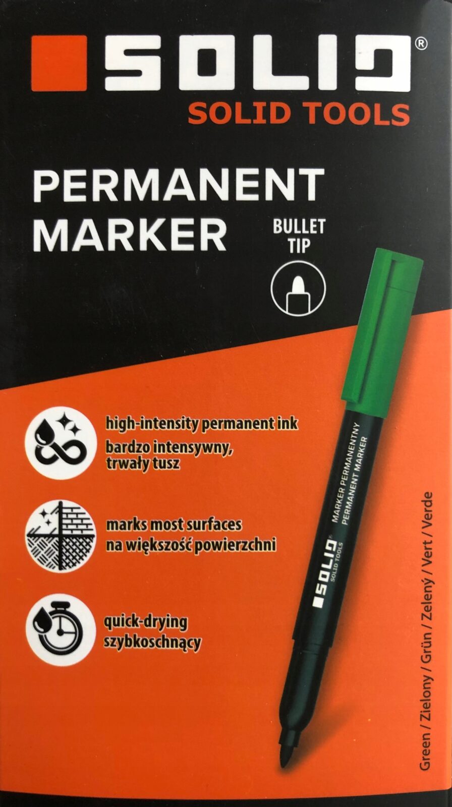 SOLID 6693 MARKER BUDOWLANY SZYBKOSCHNĄCY CIENKI ZIELONY
