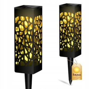 Lampa Solarna Wbijana Ogrodowa Słupek LED Ażurowy Lampki na Taras do Ogrodu