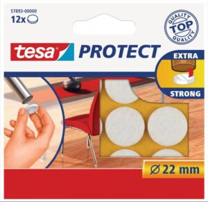 Podkładki filcowe pod krzesła stół tesa 22mm 12szt BIAŁY