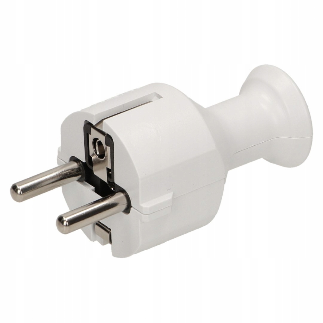 Wtyczka prosta biała rozbieralna 16A 250V schuko WT-40 BI