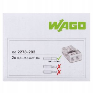 WAGO ZŁĄCZKA NA DRUT POTRÓJNA WCISK 3x2,5 2273-203 50 szt