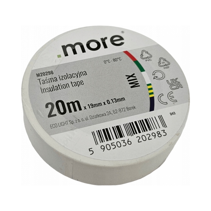 Taśma izolacyjna z PCV MIX 19mm 20m MULTICOLOR MIĘKA 1SZT
