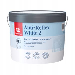 FARBA LATEKSOWA BIAŁA TIKKURILA ANTI-REFLEX WHITE 2 10L DO SUFITÓW MATOWA