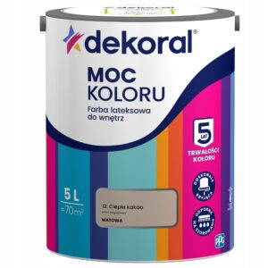 DEKORAL MOC KOLORU FARBA LATEKSOWA AKRYLIT W CIEPŁE KAKAO 5L