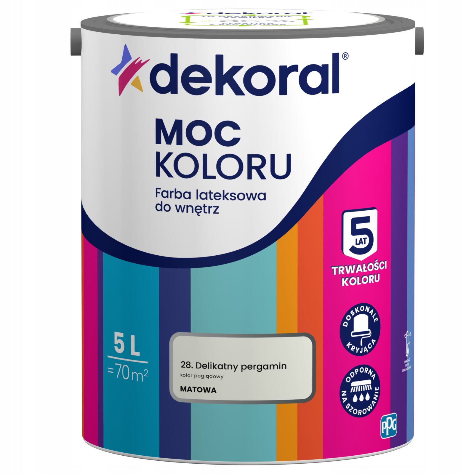 Dekoral Moc Koloru FARBA LATEKSOWA 5L Delikatny pergamin