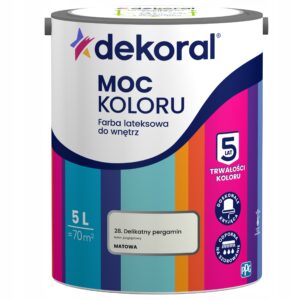 Dekoral Moc Koloru FARBA LATEKSOWA 5L Delikatny pergamin