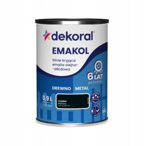 DEKORAL EMALIA EMAKOL STRONG 0,9L CZARNY MAT