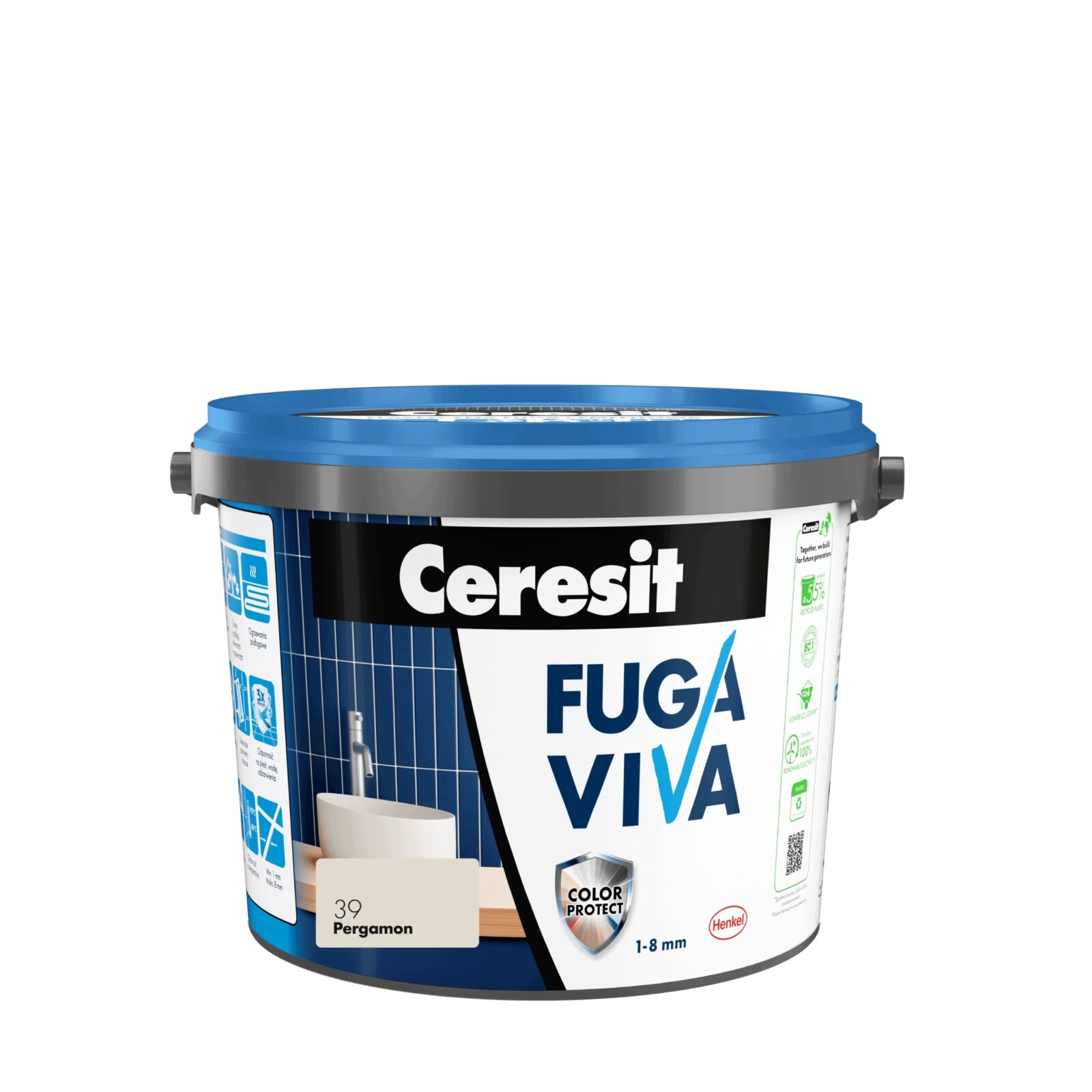Ceresit VIVA fuga elastyczna cementowa 1-8 mm wiadro 2kg PERGAMON 39