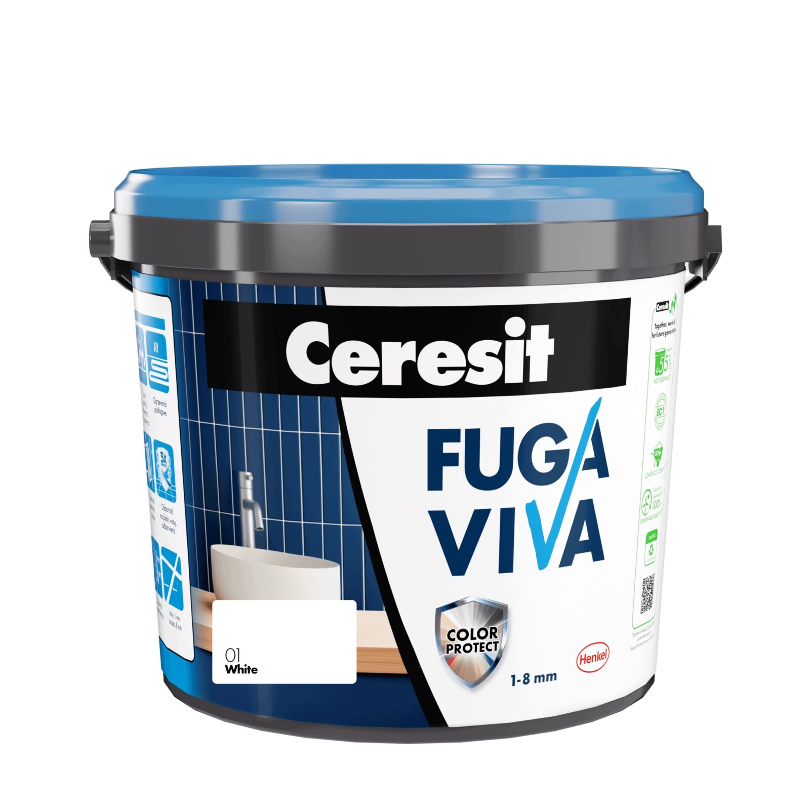 Ceresit VIVA fuga elastyczna cementowa 1-8 mm wiadro 4kg WHITE 01
