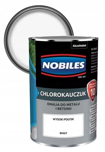 NOBILES Chlorokauczuk Emalia chlorokauczukowa Biały 0,9L