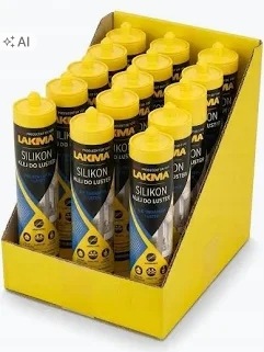 KLEJ DO LUSTER BEZBARWNY SILIKONOWY LAKMA 300ml 15szt karton