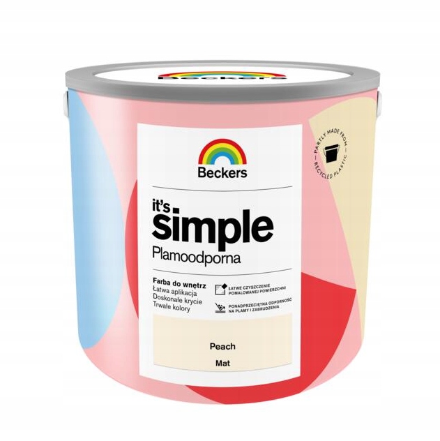 BECKERS IT`S SIMPLE PLAMOODPORNA FARBA DO ŚCIAN I SUFITÓW PEACH 2.5L