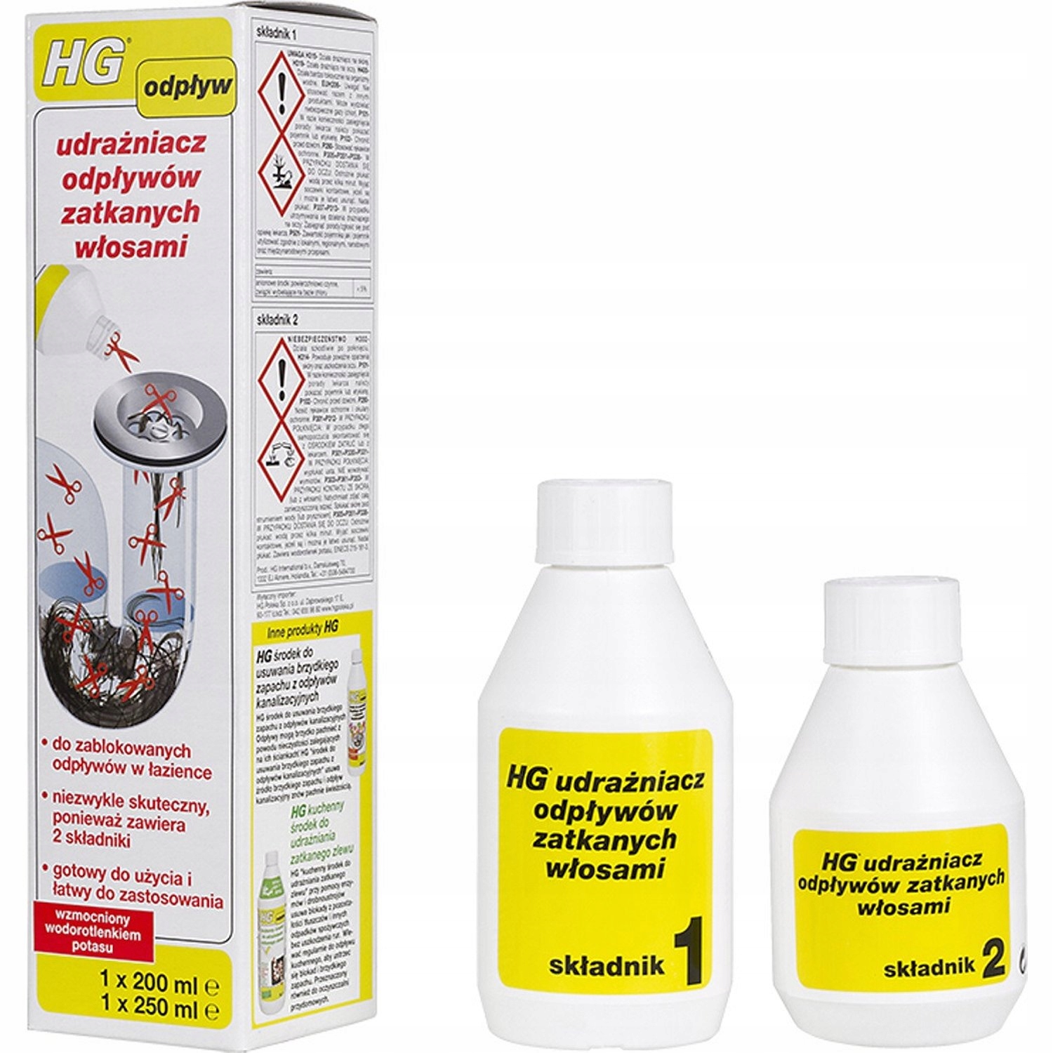 HG Środek do udrażniania rur zatk. włosami 500 ml