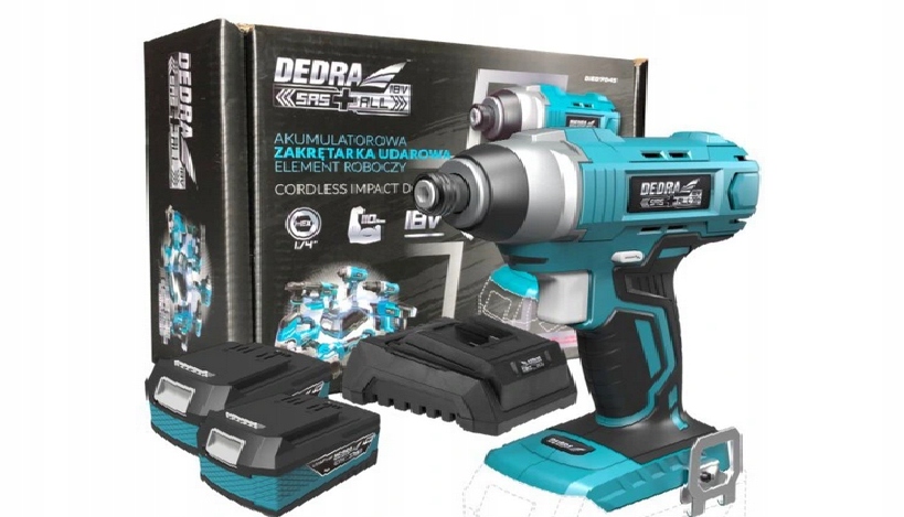 ZAKRĘTARKA UDAROWA 18V DEDRA DED7045+2x2AH+ŁADOWAR