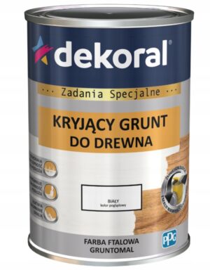 Dekoral Emalia do drewna Gruntomal biała 0,9l