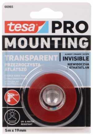 Tesa Dwustronna taśma montażowa PRO przezroczysta 5m x 19mm 66965-00007
