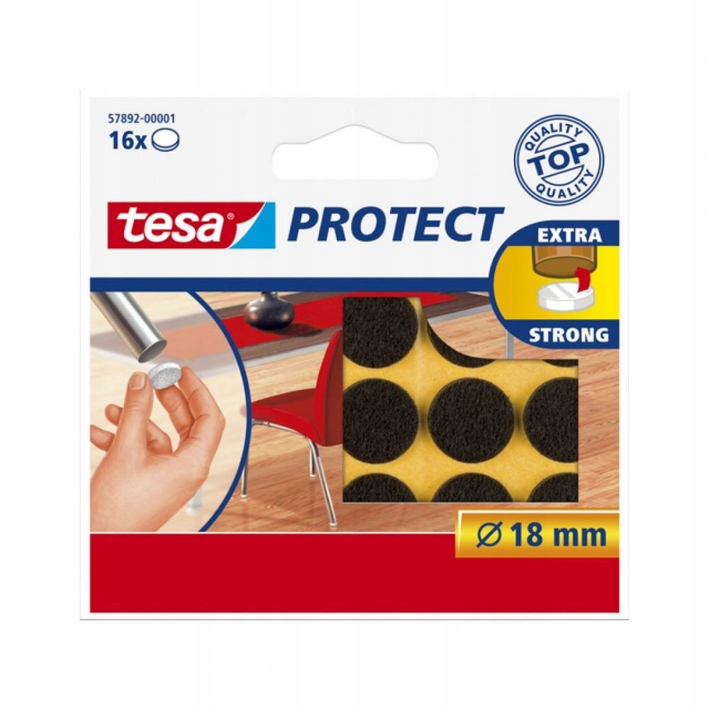 Podkładki filcowe pod krzesła stół tesa 18mm 16szt