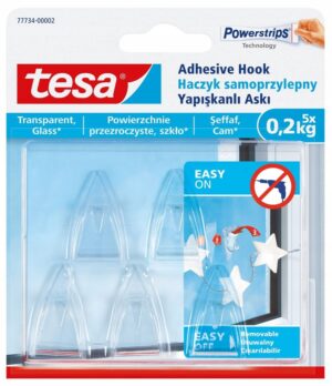 Haczyki samoprzylepne do ozdób tesa przezroczyste 77734