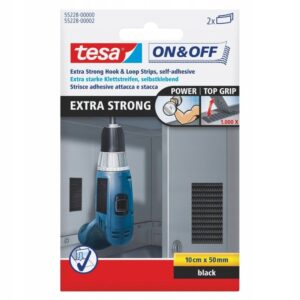 Rzep montażowy STRONG 10x5cm czarny, Tesa 55228