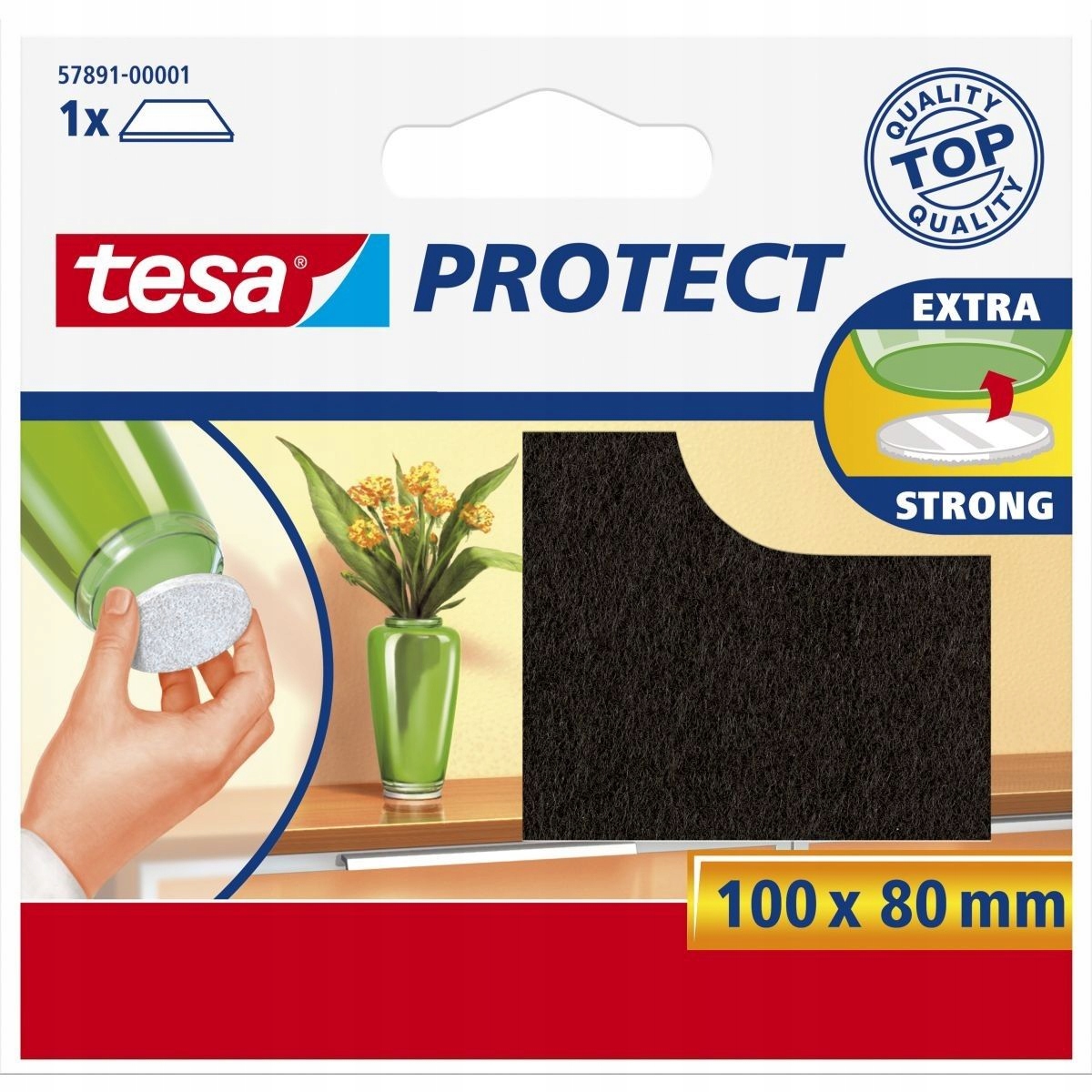 Podkładki filcowe samoprzylepne tesa 100x80mm brąz